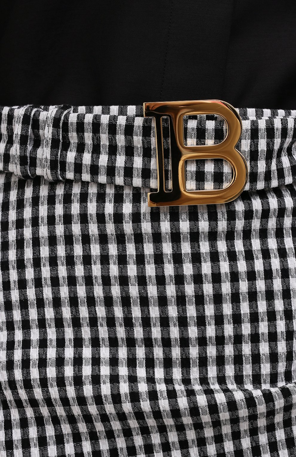 Хлопковая юбка BALMAIN черно-белого цвета по цене 142500 руб., арт. VF14315/C276, фото 5 Хлопковая юбка BALMAIN, арт. VF14315/C276, фото 5