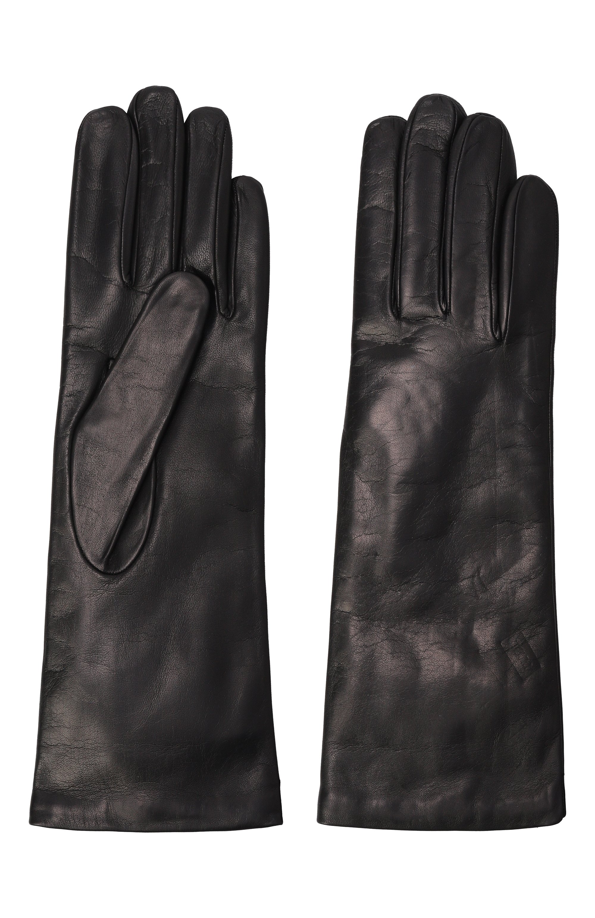 Кожаные перчатки MVST черного цвета по цене 38650 руб., арт. SG12/304 4BT-RU 4010/NAPPA CASH LINED, фото 2 Кожаные перчатки MVST, арт. SG12/304 4BT-RU 4010/NAPPA CASH LINED, фото 2