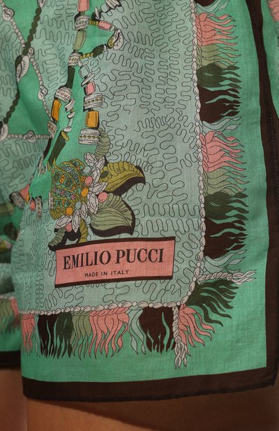 Хлопковые шорты EMILIO PUCCI бирюзового цвета по цене 45300 руб., арт. 2HWU31/2H826, фото 5 Хлопковые шорты EMILIO PUCCI, арт. 2HWU31/2H826, фото 5