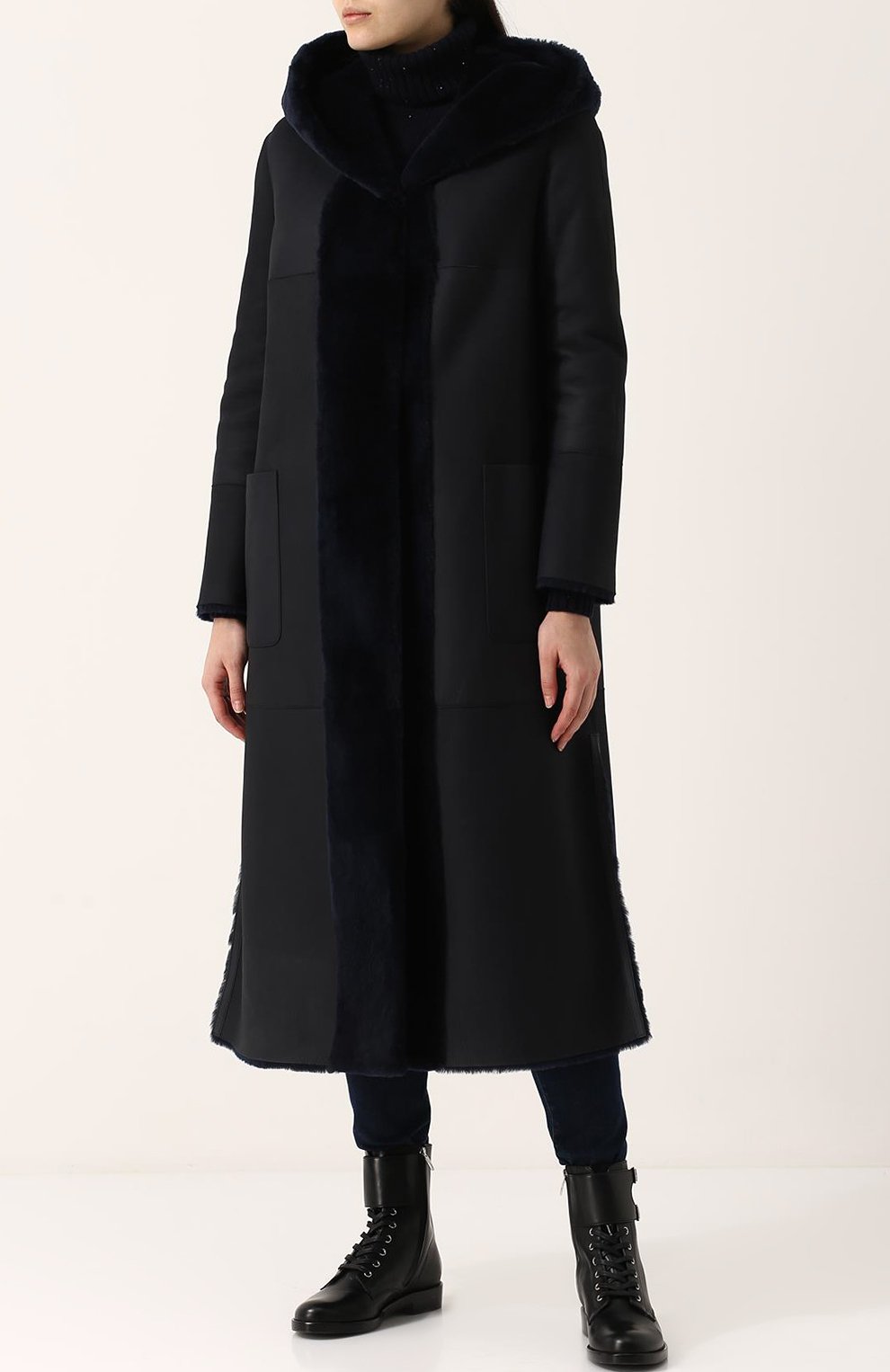 Двусторонняя дубленка из овчины с капюшоном LORO PIANA, арт. FAG4368, фото 3