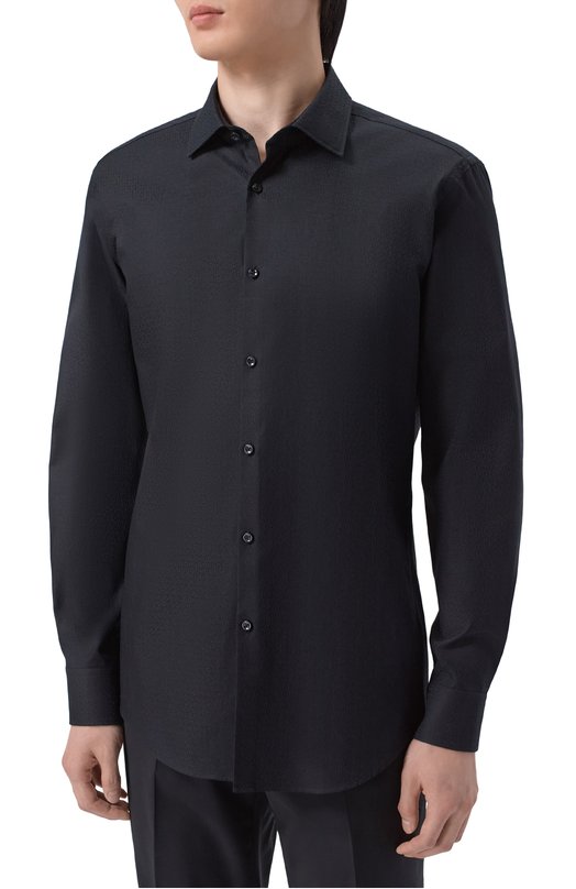 Хлопковая сорочка HUGO 50555295 Чёрный  50555295 Фото 3