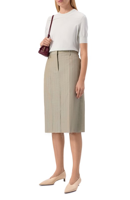 Хлопковый пуловер Jil Sander J02GC0117/J15383 Голубой  J02GC0117/J15383 Фото 2