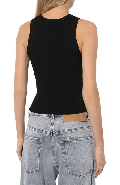 Майка из вискозы DIESEL черного цвета по цене 23800 руб., арт. A09621/0DLAX, фото 4 Майка из вискозы DIESEL, арт. A09621/0DLAX, фото 4