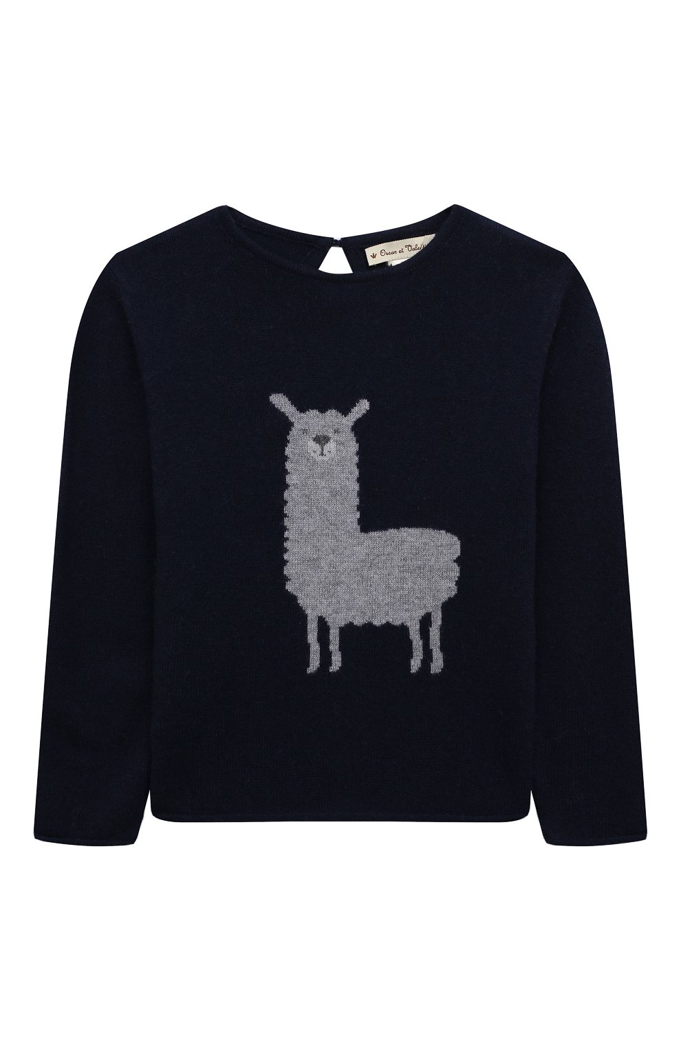 Кашемировый пуловер OSCAR ET VALENTINE темно-синего цвета по цене 21000 руб., арт. W23PUL01LM, фото 1 Кашемировый пуловер OSCAR ET VALENTINE, арт. W23PUL01LM, фото 1