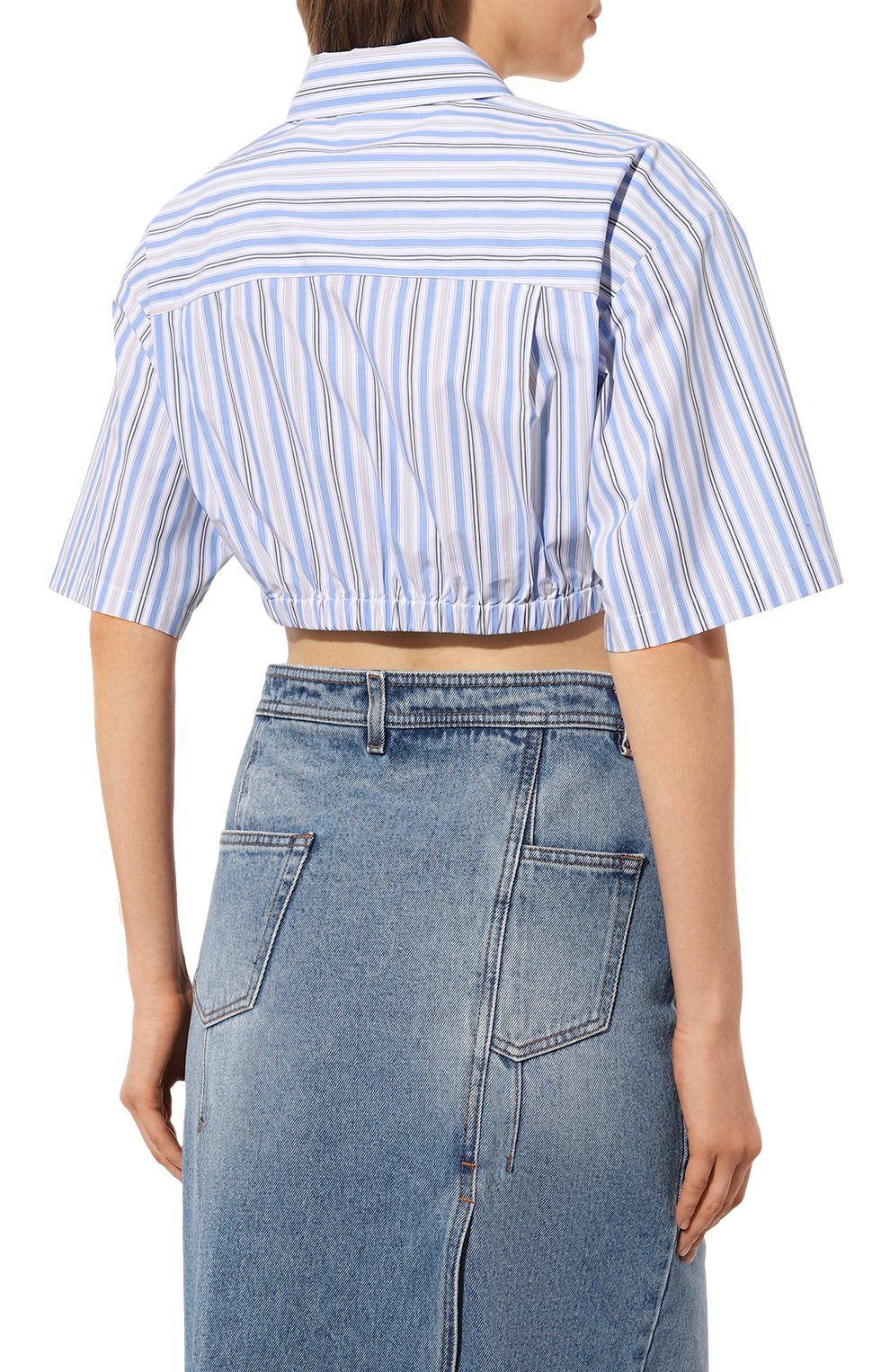 Хлопковая рубашка PATRIZIA PEPE голубого цвета по цене 19400 руб., арт. 2C1459_A286, фото 4 Хлопковая рубашка PATRIZIA PEPE, арт. 2C1459_A286, фото 4