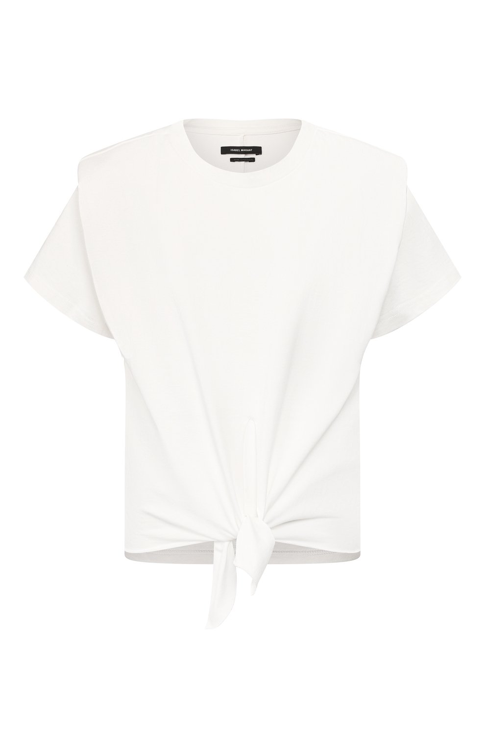 Хлопковая футболка ISABEL MARANT белого цвета по цене 34500 руб., арт. TS0749-20E054I/BELITA, фото 1 Хлопковая футболка ISABEL MARANT, арт. TS0749-20E054I/BELITA, фото 1