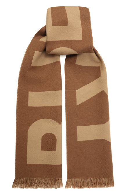 Женский шерстяной шарф BURBERRY светло-коричневого цвета, арт. 8057148 | Фото 1 (Материал: Шерсть, Текстиль; Материал сплава: Проставлено; Нос: Не проставлено)