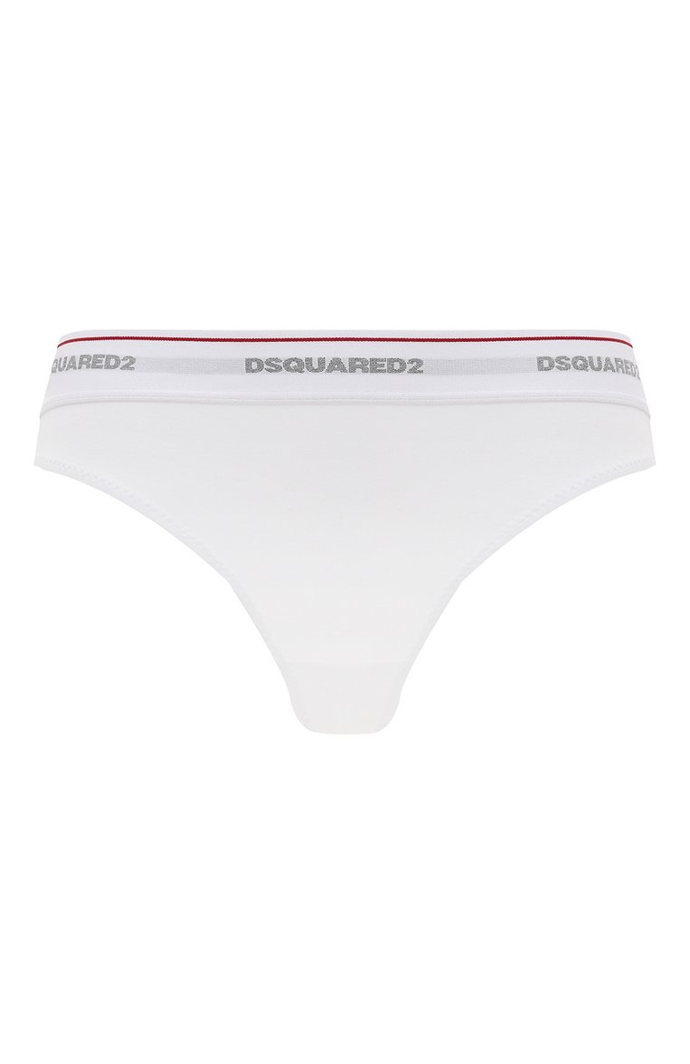 Женские трусы-слипы DSQUARED2 белого цвета, арт. D8LL15550 | Фото 1 (Материал внешний: Хлопок; Нос: Не проставлено)