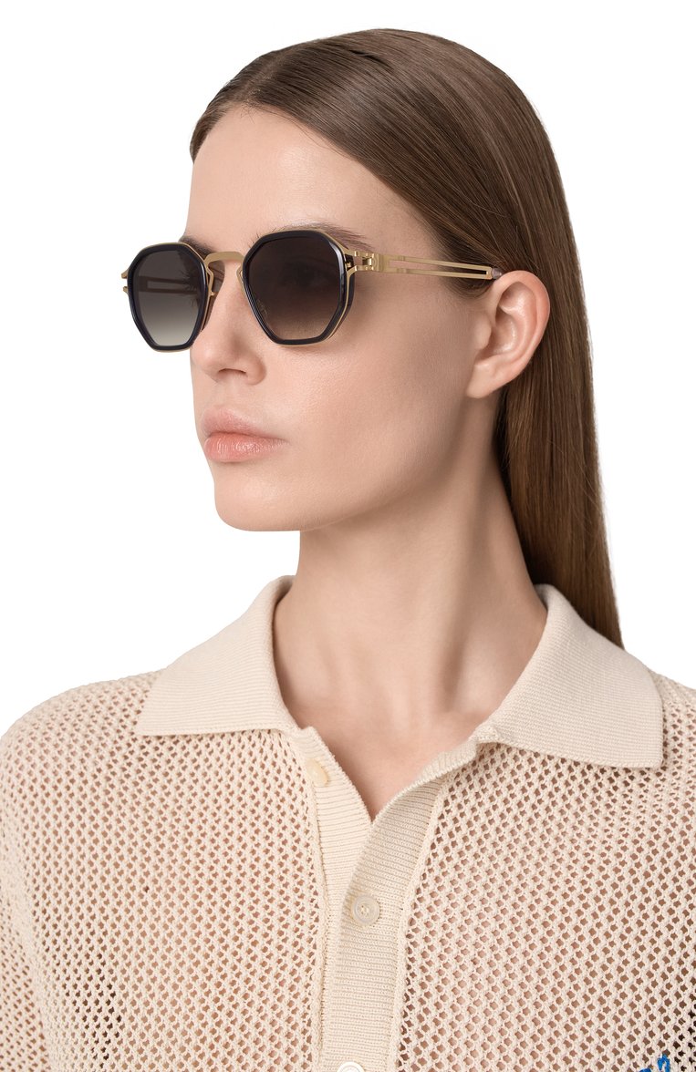 Мужские солнцезащитные очки MYKITA черного цвета, арт. GIA/768 | Фото 3 (Тип очков: С/з; Материал: Пластик, Металл; Кросс-КТ: С/з-унисекс; Очки форма: Квадратные; Оптика Гендер: оптика-унисекс)