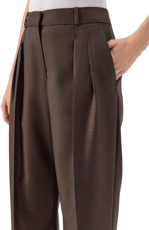 Шерстяные брюки Loulou de Saison SBIRU LDS Коричневый  SBIRU LDS Фото 5