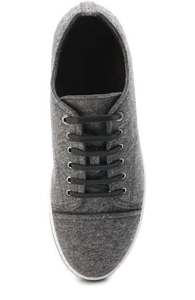 Шерстяные кеды на шнуровке LANVIN серого цвета по цене 47900 руб., арт. FM-SKDBB2-JASP-A17, фото 5 Шерстяные кеды на шнуровке LANVIN, арт. FM-SKDBB2-JASP-A17, фото 5