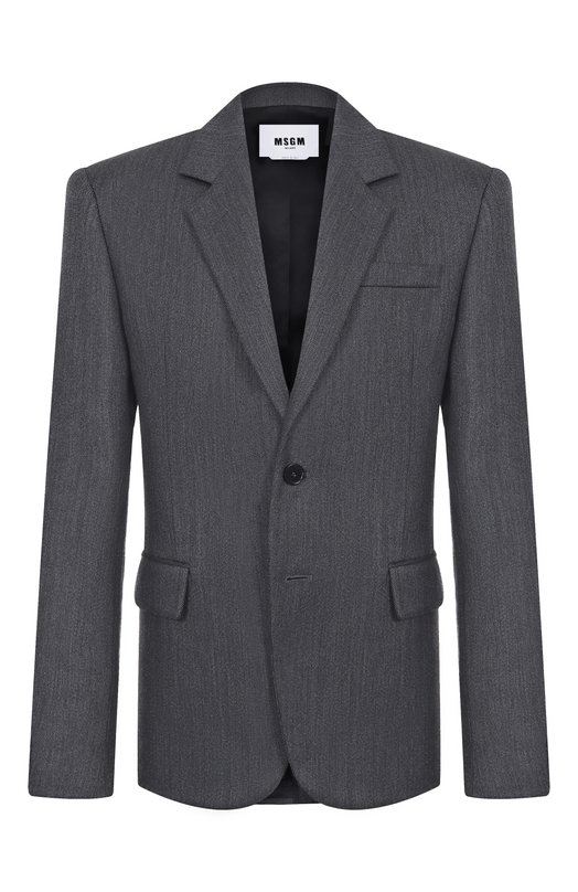 Шерстяной пиджак MSGM 3940MG09/257506 Серый 3940MG09/257506