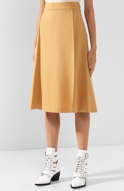 Однотонная юбка-миди из шерсти CHLOÉ, арт. CHC18AJU25062, фото 3