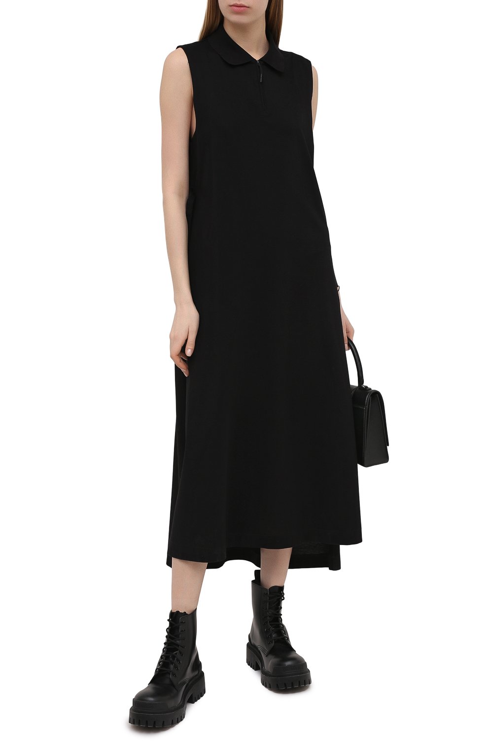 Хлопковое платье Y-3 черного цвета по цене 18950 руб., арт. GV4354/W, фото 2 Хлопковое платье Y-3, арт. GV4354/W, фото 2