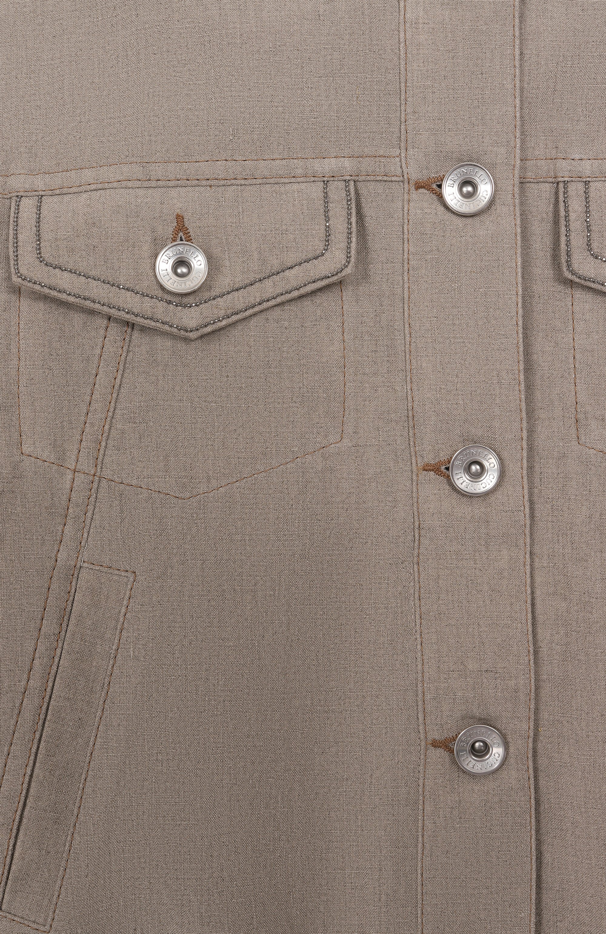 Куртка изо льна и вискозы BRUNELLO CUCINELLI, арт. BL1360459A, фото 3