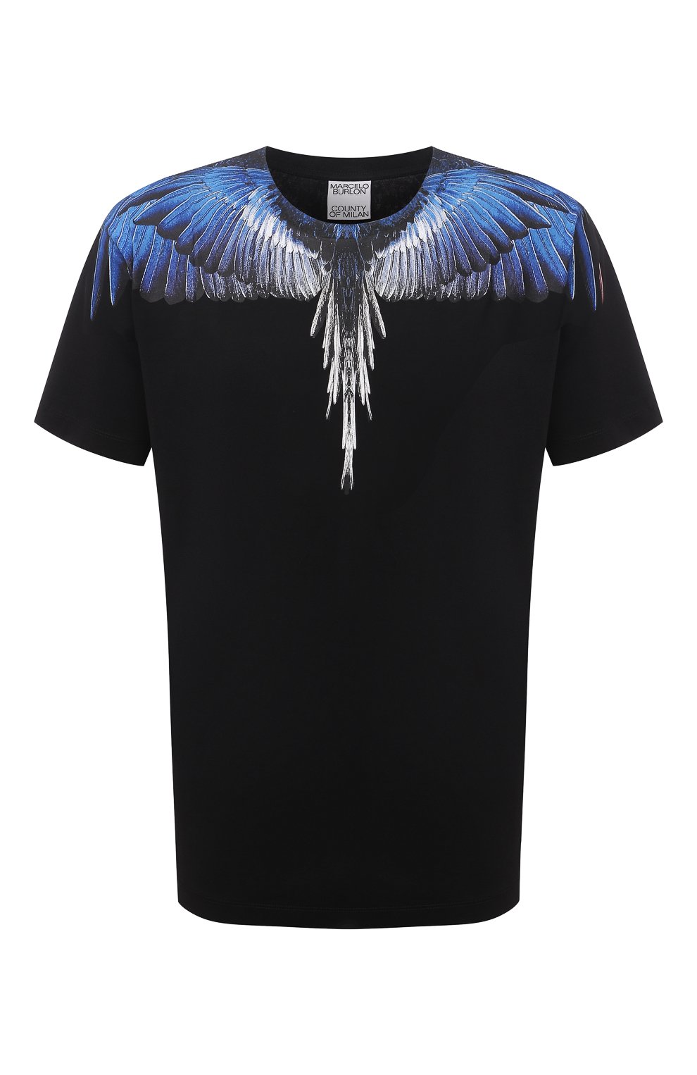 Хлопковая футболка MARCELO BURLON черного цвета по цене 24450 руб., арт. CMAA018F21JER001, фото 1 Хлопковая футболка MARCELO BURLON, арт. CMAA018F21JER001, фото 1