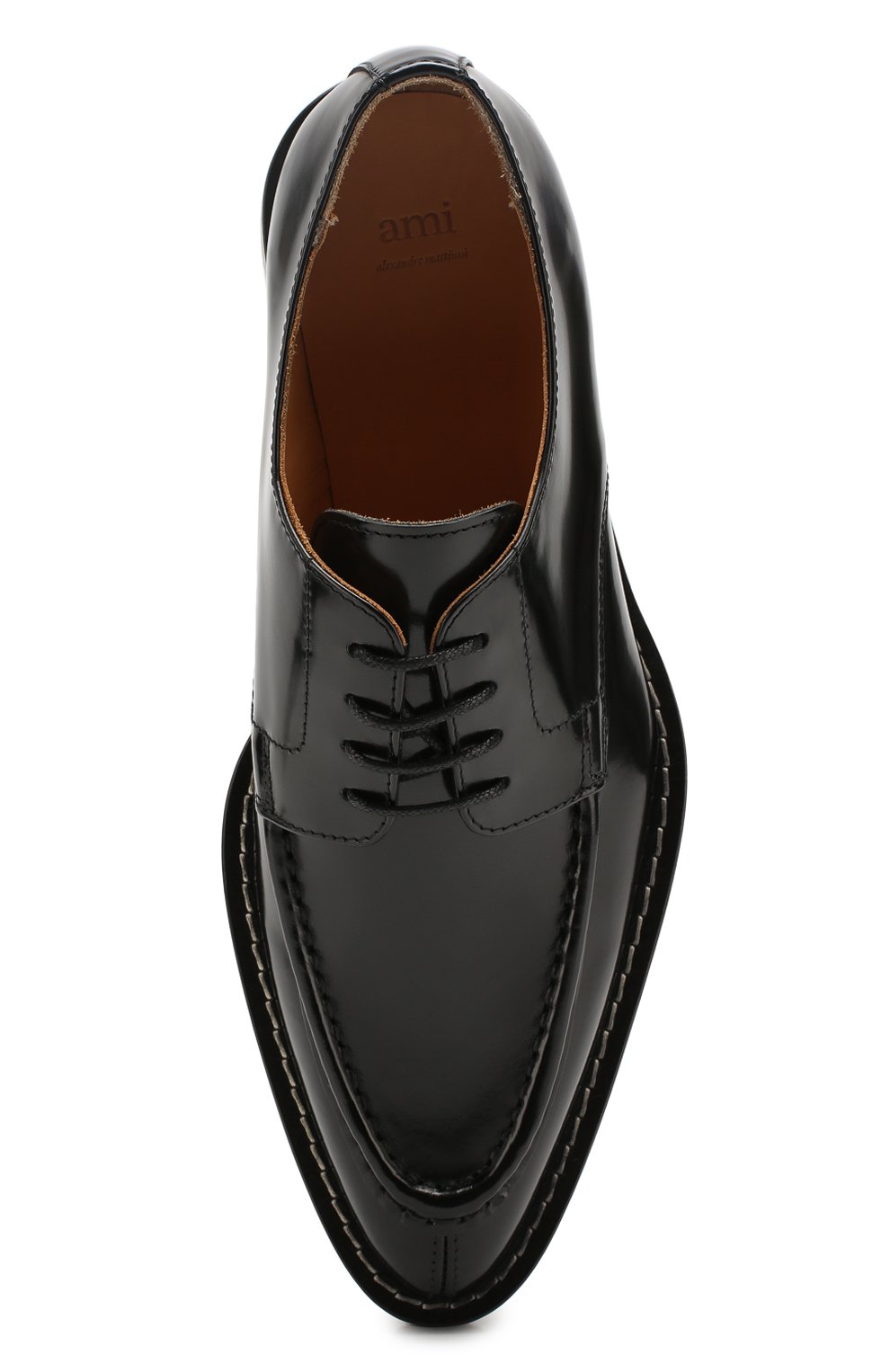 Кожаные дерби AMI черного цвета по цене 54950 руб., арт. H19S100.901, фото 5 Кожаные дерби AMI, арт. H19S100.901, фото 5
