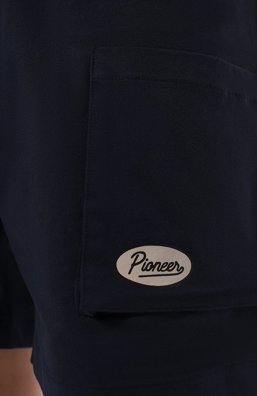 Шорты из хлопка и льна Tee Library Синий, фото 5