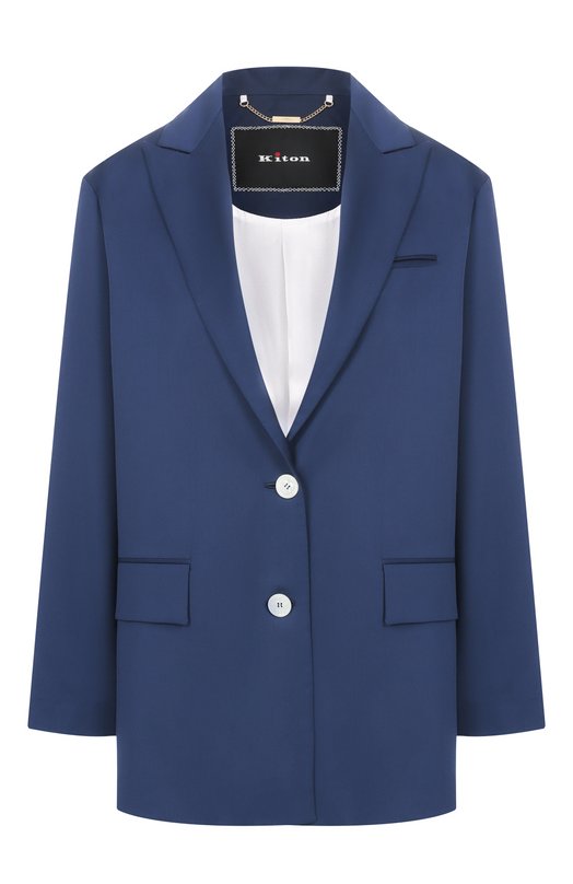 Шерстяной жакет Kiton D53502K01024_001 Синий D53502K01024_001