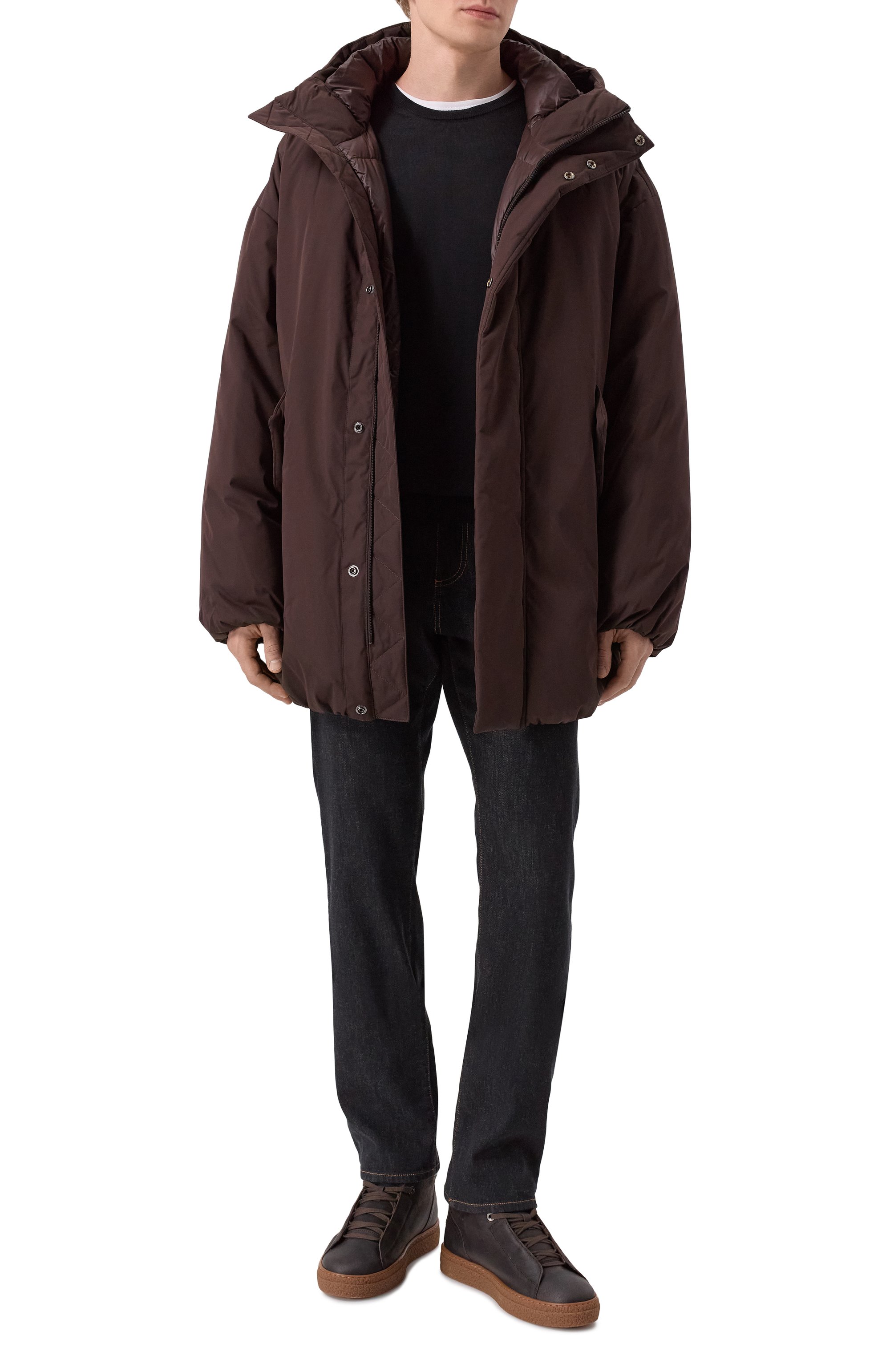 Пуховик BOSS темно-коричневого цвета по цене 89950 руб., арт. 50540466, фото 2 Пуховик BOSS, арт. 50540466, фото 2