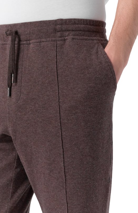 Брюки из хлопка и кашемира Capobianco 19M707.LB00. Коричневый  19M707.LB00. Фото 5