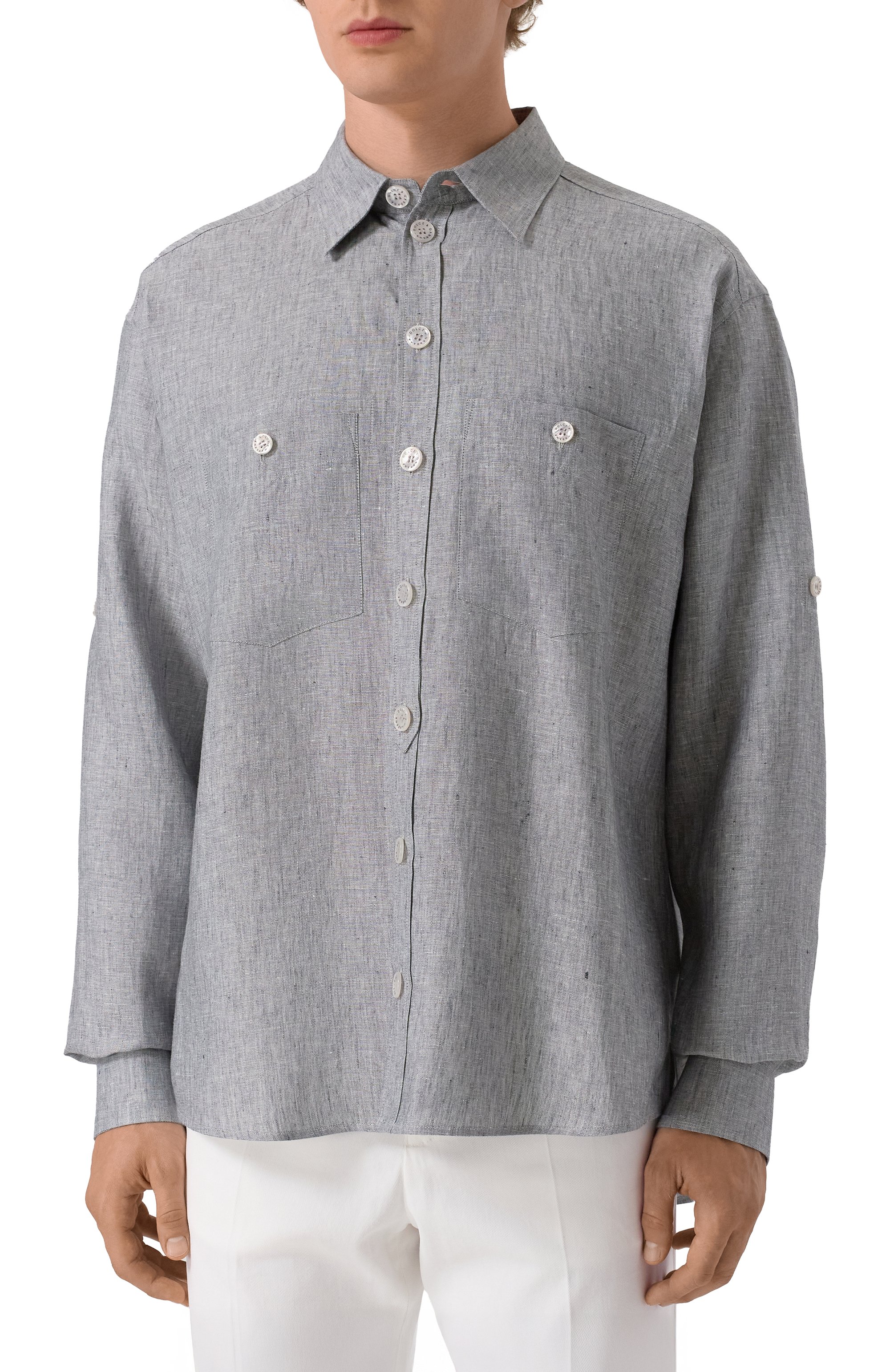 Льняная рубашка DOLCE & GABBANA, арт. G5NI3T/FU4MF, фото 3