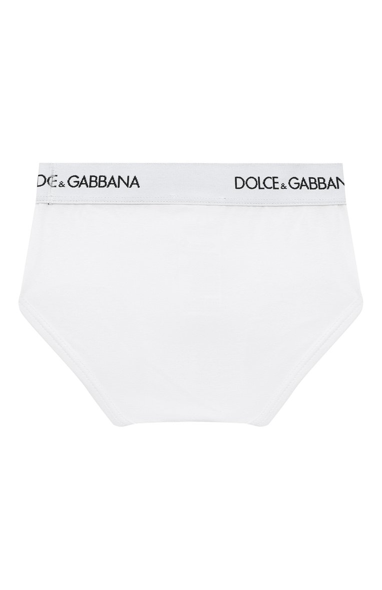 Детские комплект из двух брифов DOLCE & GABBANA белого цвета, арт. L4J700/G70CT | Фото 2 (Статус проверки: Проверена категория; Рукава: Короткие; Региональные ограничения белый список (Axapta Mercury): RU; Материал внешний: Хлопок; Драгоценные камни: Проставлено; Материал сплава: Проставлено; Ювелирные украшения: Назначено; Ростовка одежда: 10 - 11 лет | 140 - 146см, 12 лет | 152 см, 2 года | 92 см, 3 года | 98 см, 4 года | 104 см, 5 лет | 110 см, 6 лет | 116 см, 8 лет | 128 см)