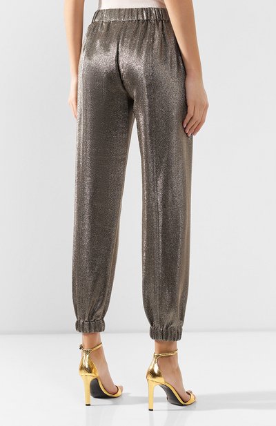 Джоггеры SAINT LAURENT золотого цвета по цене 156500 руб., арт. 606965/Y279T, фото 4 Джоггеры SAINT LAURENT, арт. 606965/Y279T, фото 4