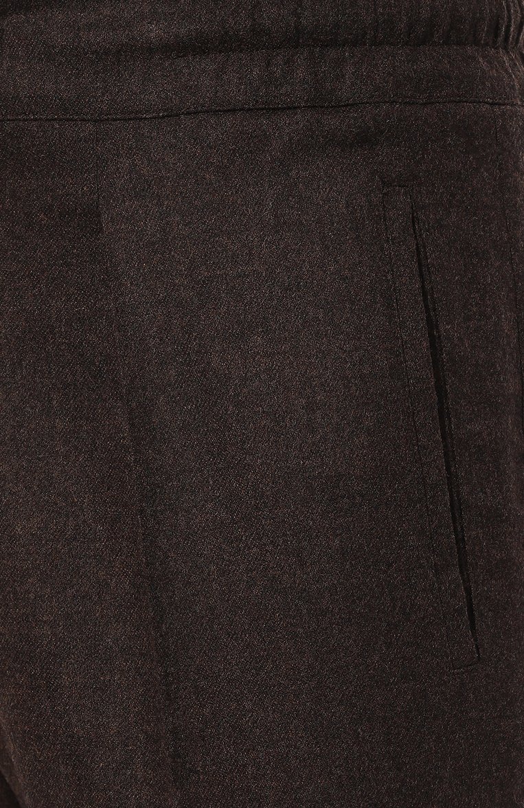 Мужские кашемировые брюки KITON коричневого цвета, арт. UP1LACK0165C | Фото 5 (Материал внешний: Шерсть, Кашемир; Длина (брюки, джинсы): Стандартные; Драгоценные камни: Проставлено; Материал сплава: Проставлено; Случай: Повседневный; Стили: Кэжуэл)