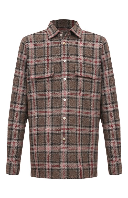 Хлопковая рубашка Kiton UCRRLH0861305 Коричневый UCRRLH0861305