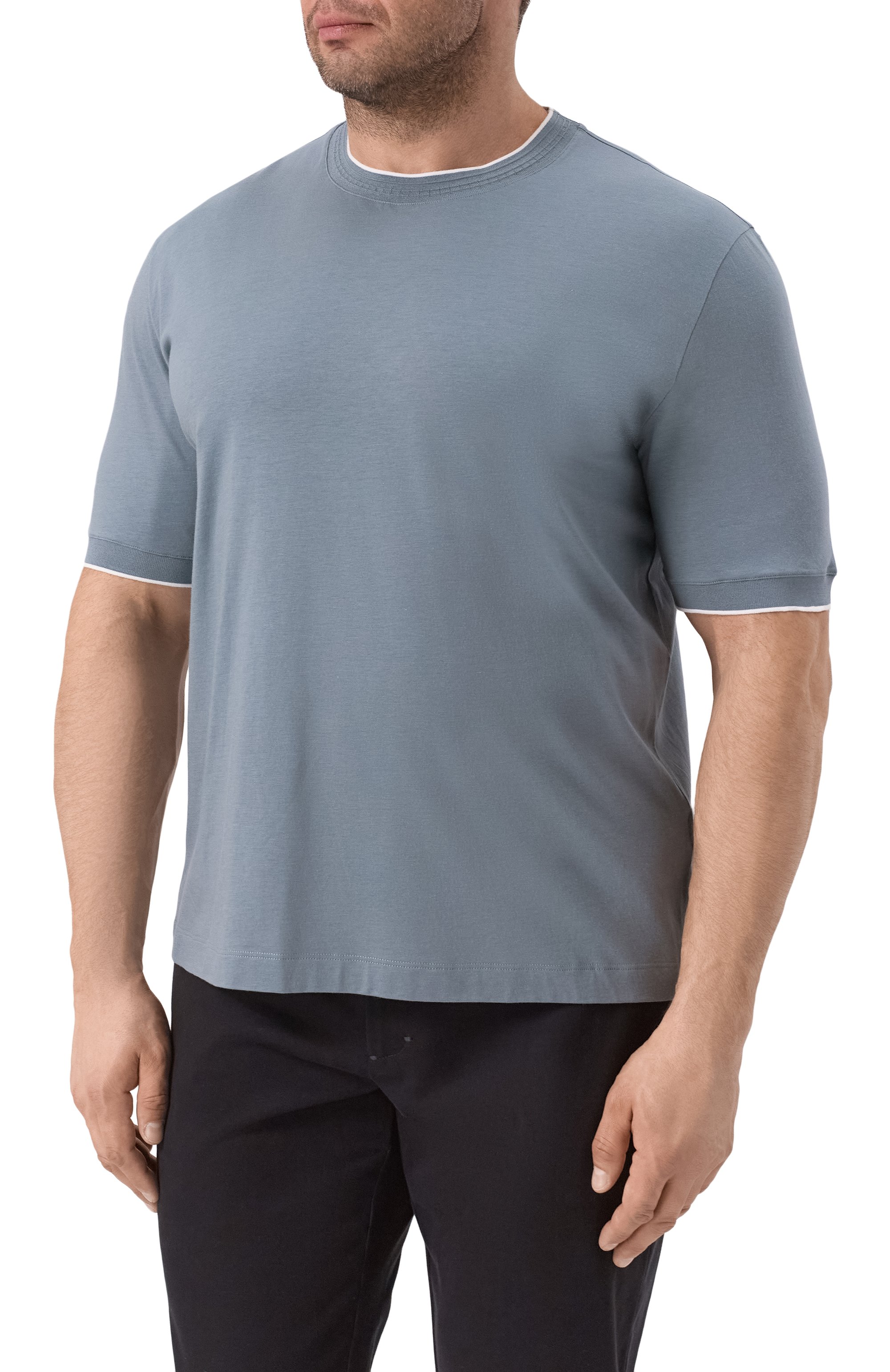 Футболка из хлопка и лиоцелл�а CANALI, арт. T0866B/MJ02241, фото 3