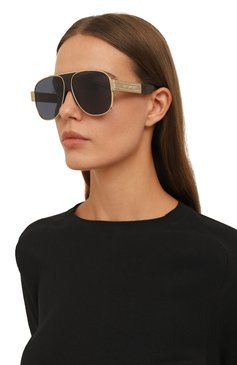 Женские с�олнцезащитные очки DIOR EYEWEAR синего цвета, арт. DI0RSIGNATURE A3U B0B0 | Фото 2 (Региональные ограничения белый список (Axapta Mercury): Не проставлено; Нос: Не проставлено; Материал: Пластик, Металл; Тип очков: С/з; Оптика Гендер: оптика-женское; Очки форма: Авиаторы)