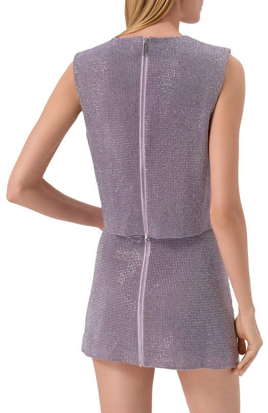 Топ с отделкой стразами self-portrait PF25023TL Сиреневый  PF25023TL Фото 4
