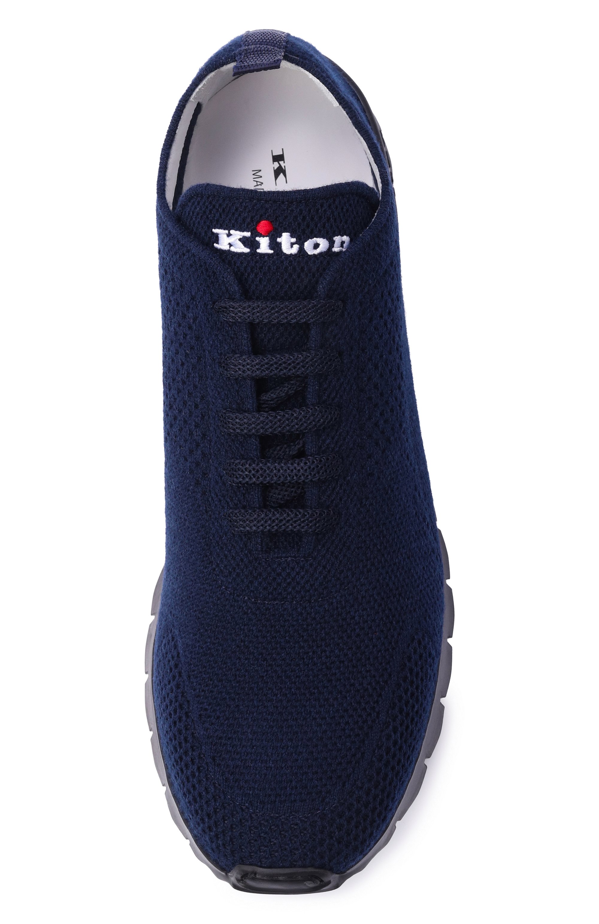 Текстильные кроссовки KITON темно-синего цвета по цене 112000 руб., арт. USSFITBN00847, фото 5 Текстильные кроссовки KITON, арт. USSFITBN00847, фото 5