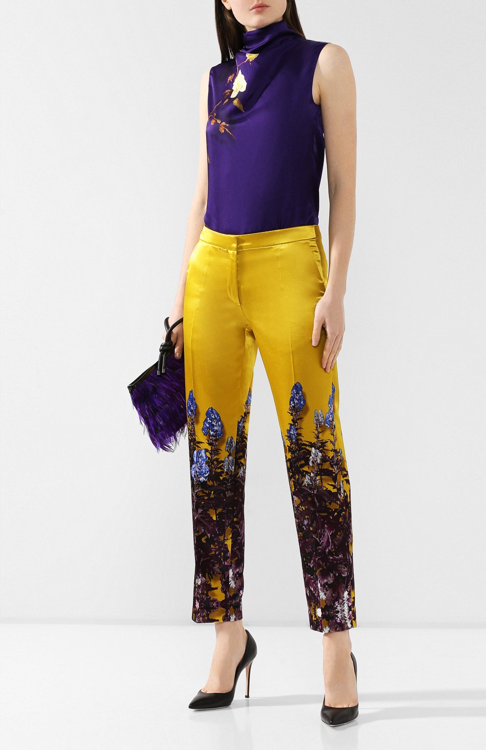 Брюки из смеси хлопка и вискозы DRIES VAN NOTEN желтого цвета по цене 67100 руб., арт. 192-30952-8401, фото 2 Брюки из смеси хлопка и вискозы DRIES VAN NOTEN, арт. 192-30952-8401, фото 2