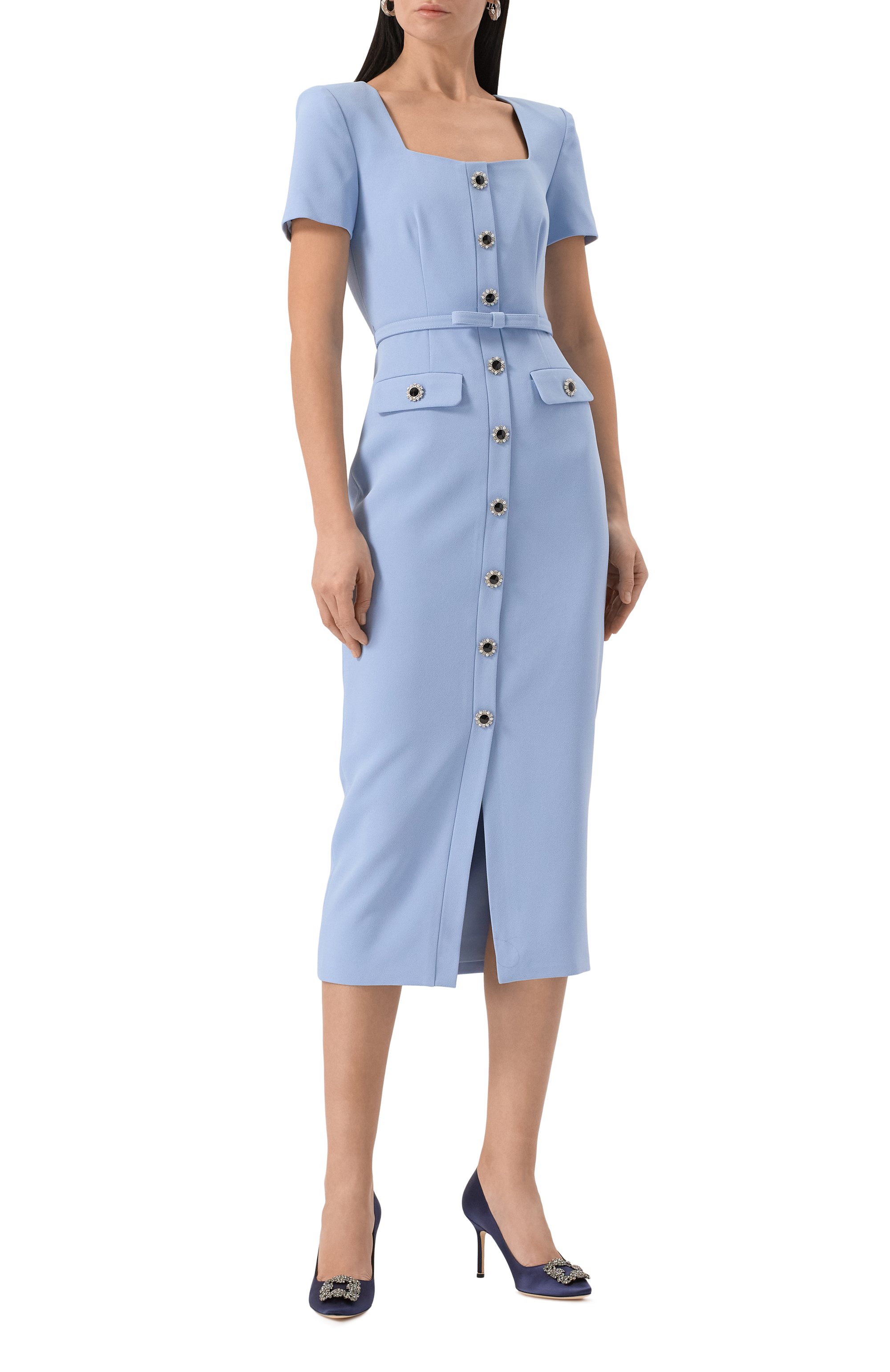 Текстильные туфли hangisi 90 MANOLO BLAHNIK темно-синего цвета по цене 142500 руб., арт. 9XX-0663/SAT, фото 2 Текстильные туфли hangisi 90 MANOLO BLAHNIK, арт. 9XX-0663/SAT, фото 2