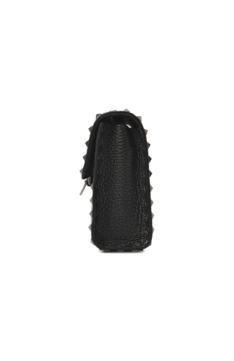 Женская сумка rockstud small VALENTINO черного цвета, арт. 6W2B0181/HAD | Фото 4 (Ремень/цепочка: На ремешке; Материал: Натуральная кожа; Размер: small; Материал сплава: Проставлено; Драгоценные камни: Проставлено)