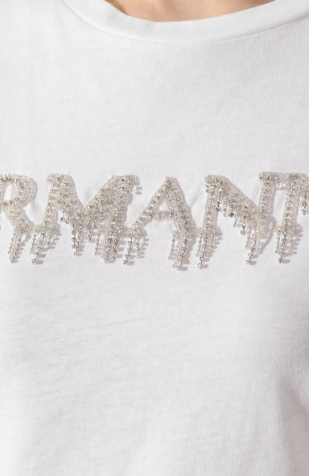 Хлопковая футболка ERMANNO ERMANNO SCERVINO белого цвета по цене 23950 руб., арт. 46T TS17 JC0, фото 5 Хлопковая футболка ERMANNO ERMANNO SCERVINO, арт. 46T TS17 JC0, фото 5