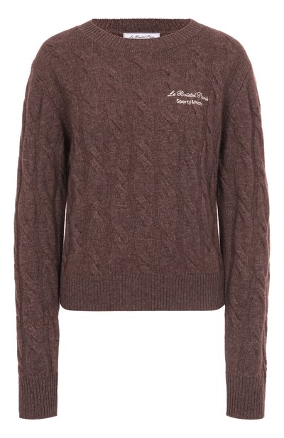 Кашемировый свитер SPORTY AND RICH коричневого цвета по цене 36400 руб., арт. WS066517619BR03, фото 1 Кашемировый свитер SPORTY AND RICH, арт. WS066517619BR03, фото 1