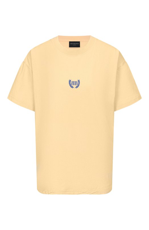 Хлопковая футболка Balenciaga 826344/TSVC9 Жёлтый 826344/TSVC9