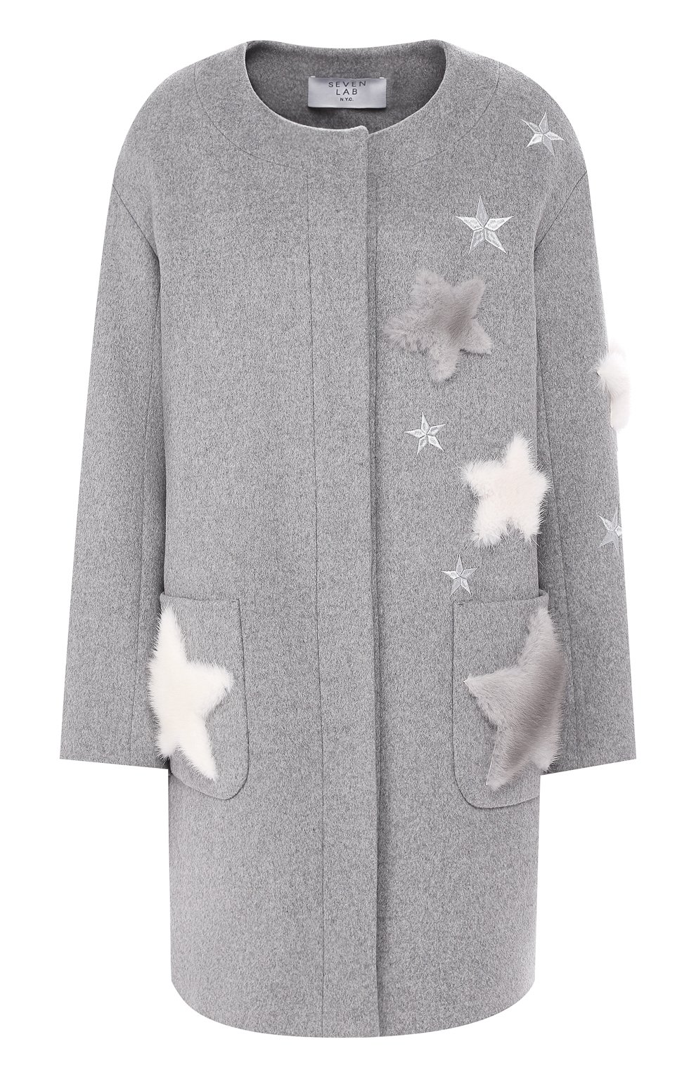 Пальто из смеси шерсти и кашемира SEVEN LAB, арт. CFW17-007grey, фото 1