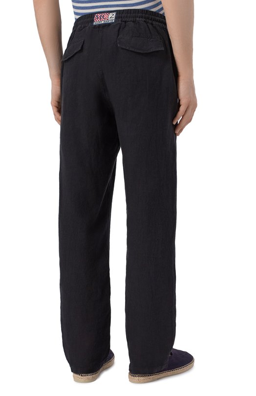 Льняные брюки MC2 Saint Barth CAA0001-01137L/CALAIS Чёрный  CAA0001-01137L/CALAIS Фото 4