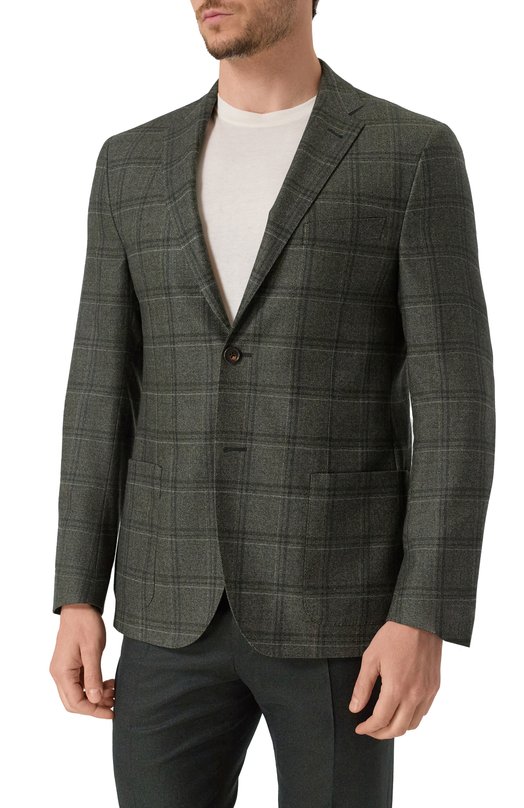 Шерстяной пиджак Corneliani 266002-2616216 Зелёный  266002-2616216 Фото 5