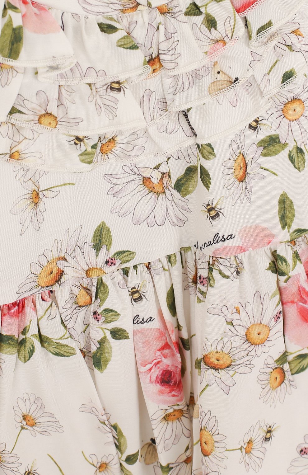 Платье из вискозы с принтом и оборками MONNALISA, арт. 311922, фото 3