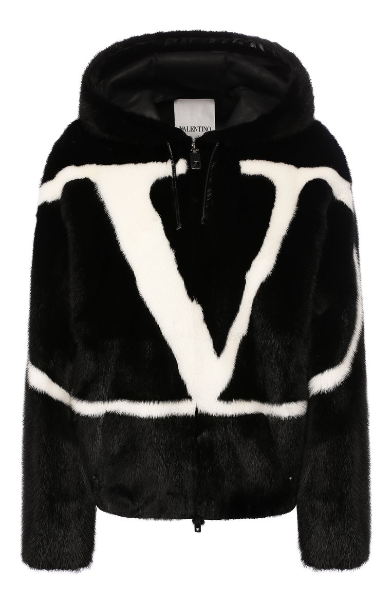 Женская шуба из норки VALENTINO черного цвета, арт. SF3FB5681CF | Фото 1 (Рукава: Длинные; Длина (верхняя одежда): Короткие; Материал внешний: Натуральный мех; Женское Кросс-КТ: Мех; Кросс-КТ: Куртка)