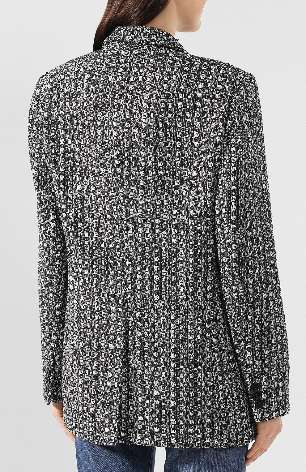 Жакет из вискозы SEVEN LAB черно-белого цвета по цене 26880 руб., арт. JTW2 20-0 black/white, фото 4 Жакет из вискозы SEVEN LAB, арт. JTW2 20-0 black/white, фото 4