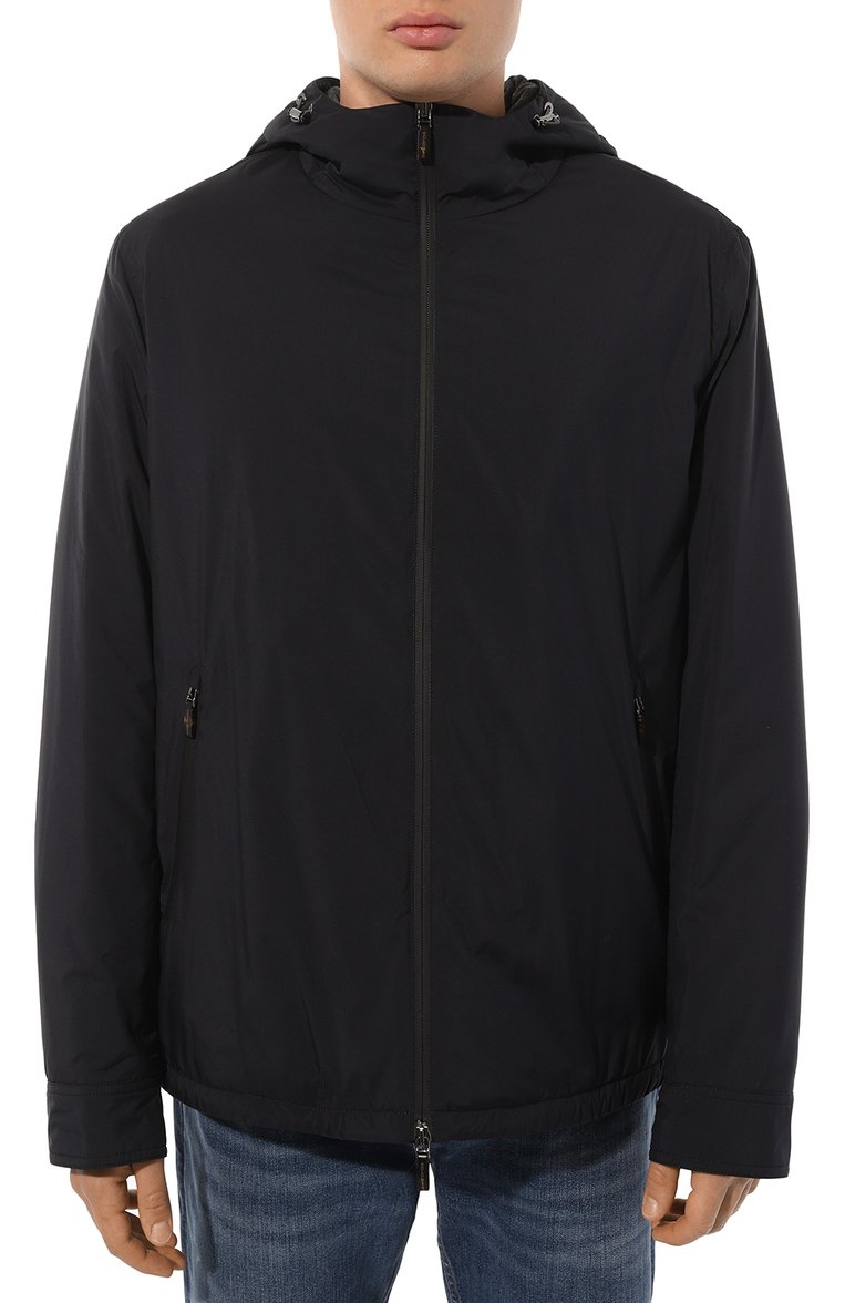 Мужская утепленная куртка COLOMBO темно-синего цвета, арт. GC00458/TEC/T0283-U | Фото 3 (Кросс-КТ: Куртка; Рукава: Длинные; Материал внешний: Синтетический материал; Мужское Кросс-КТ: утепленные куртки; Материал сплава: Проставлено; Материал подклада: Синтетический материал; Драгоценные камни: Проставлено; Длина (верхняя одежда): Короткие; Стили: Кэжуэл)