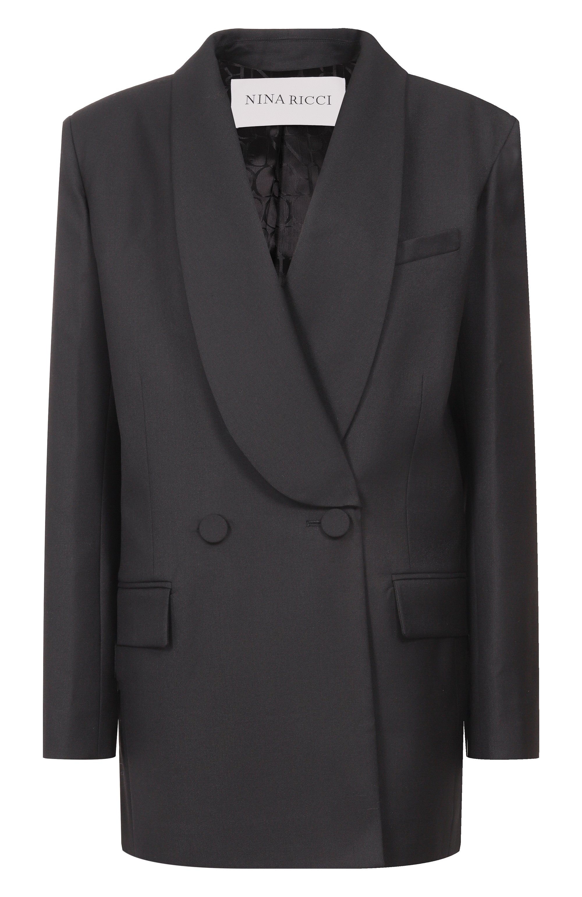 Шерстяной жакет NINA RICCI черного цвета по цене 208500 руб., арт. 26PCVE009/WV0323, фото 1 Шерстяной жакет NINA RICCI, арт. 26PCVE009/WV0323, фото 1
