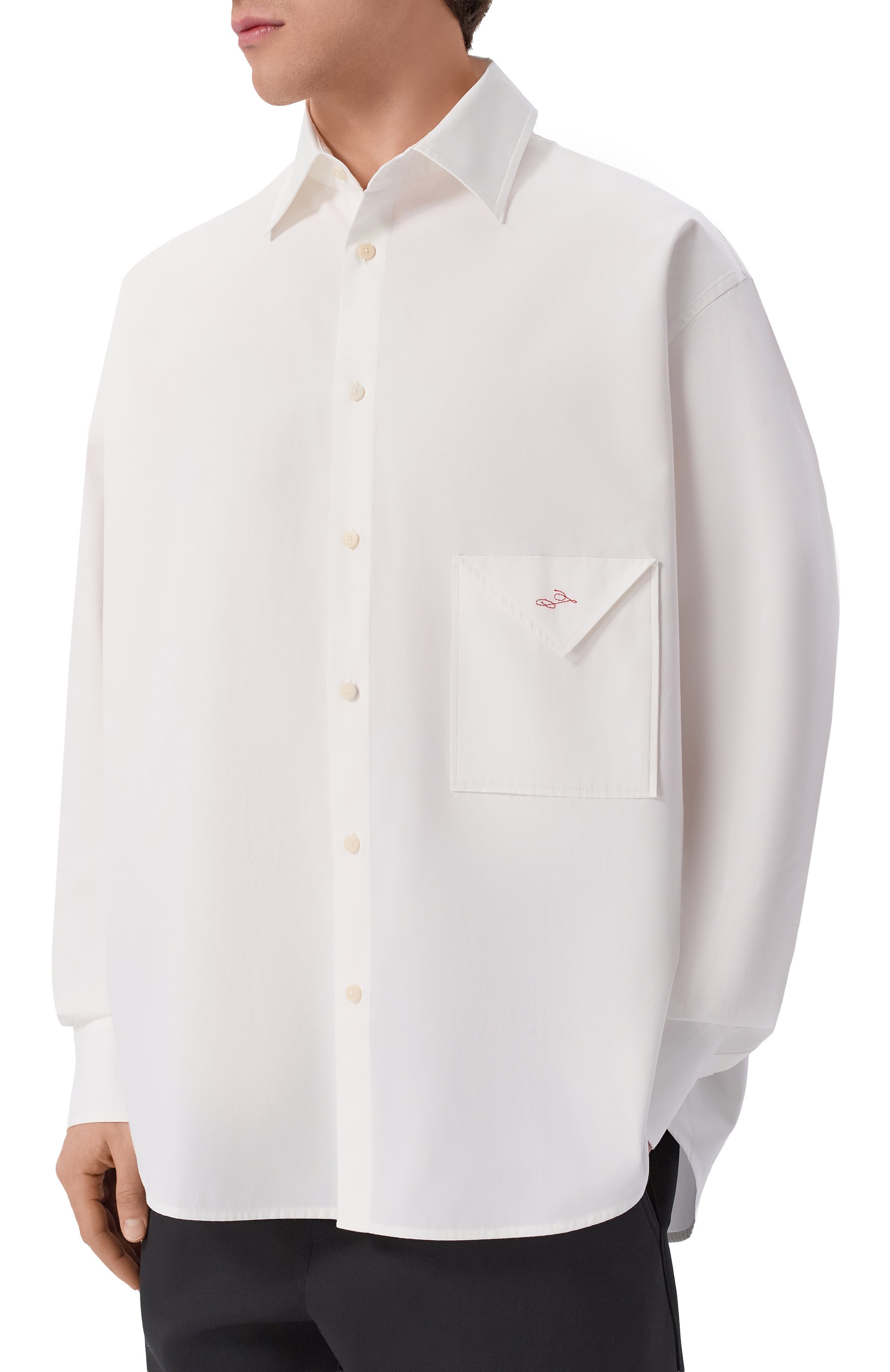 Хлопковая рубашка JACQUEMUS белого цвета по цене 65650 руб., арт. 26ESHM00607/AW00351, фото 3 Хлопковая рубашка JACQUEMUS, арт. 26ESHM00607/AW00351, фото 3