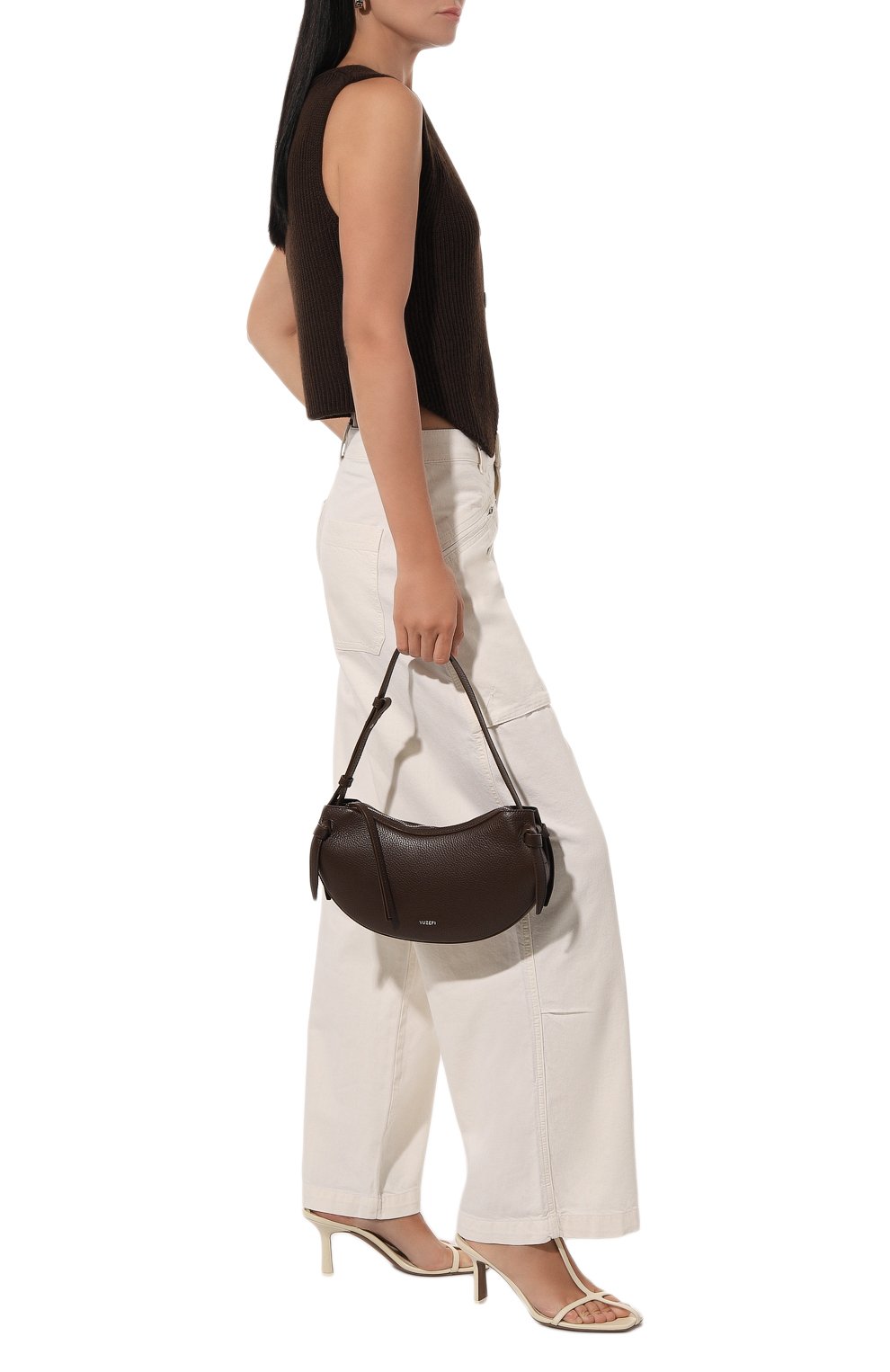 Сумка fortune cookie YUZEFI темно-коричневого цвета по цене 49600 руб., арт. YUZC0-HB-FC-L038, фото 7 Сумка fortune cookie YUZEFI, арт. YUZC0-HB-FC-L038, фото 7